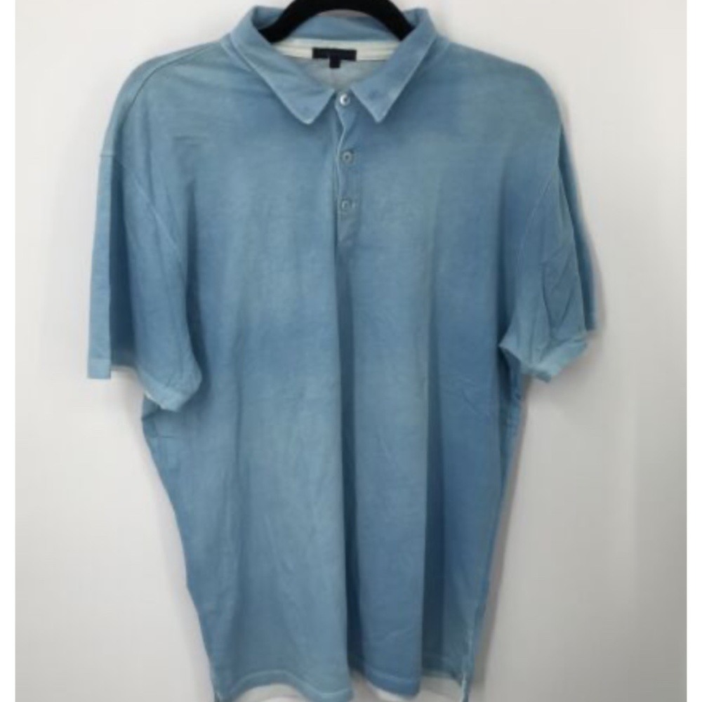 Patrick Assaraf mens short sleeve light blue polo shirt sz XL
